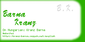 barna kranz business card